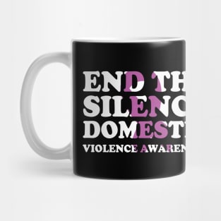 End The Silence Family Domestic Violence Awareness Purple Ribbon Mug